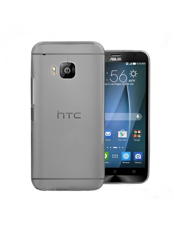 HTC One M9 Kılıf Soft Silikon Şeffaf-Siyah Arka Kapak