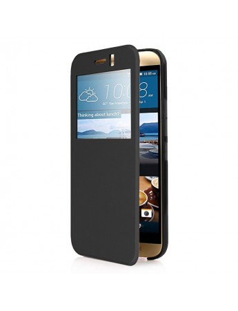 HTC One M9 Yan Kapaklı TPU Kılıf Siyah