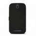 HTC One SV Mıknatıslı Flip Case Kılıf Siyah