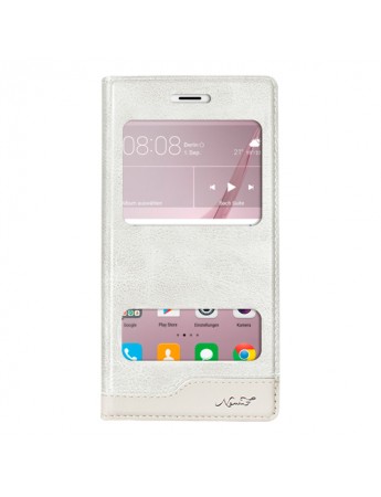 Huawei Nova Gizli Mıknatıslı Pencereli Magnum Kılıf Beyaz