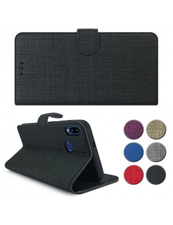 Huawei P Smart 2019 Kılıf FitCase Fabric Kapaklı Cüzdanlı