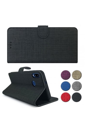 Huawei P Smart 2019 Kılıf FitCase Fabric Kapaklı Cüzdanlı…