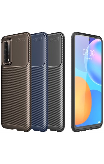 Huawei P Smart 2021 Kılıf Focus Carbon Desen Silikon Arka Kapak…