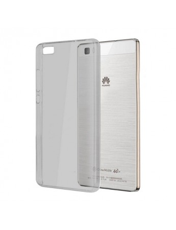 Huawei P8 Kılıf Soft Silikon Şeffaf-Siyah Arka Kapak
