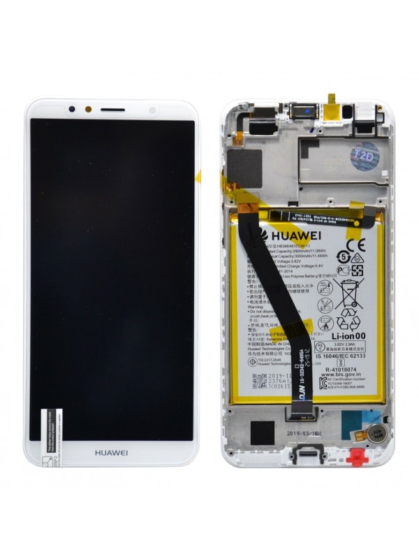Huawei Y6 2018 LCD Ekran Dokunmatik Servis Çıtalı Bataryalı - Beyaz…