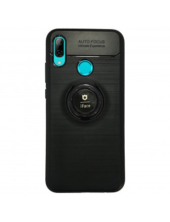 Huawei Y7 2019 - New iFace Yüzük Tutuculu Arka Kapak Halka-Siyah