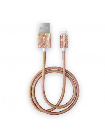 iDeal of Sweden Golden Blush Marble MFI iPhone Lightning Kablo 1mt Pembe-Gold