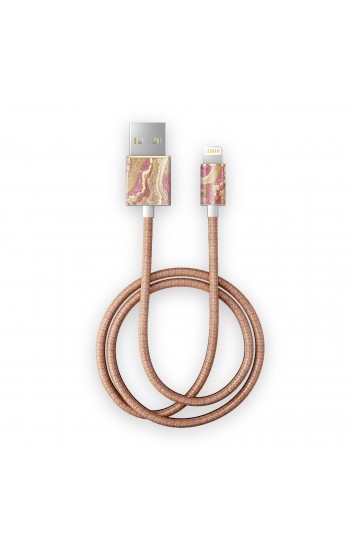 iDeal of Sweden Golden Blush Marble MFI iPhone Lightning Kablo 1mt Pembe-G…