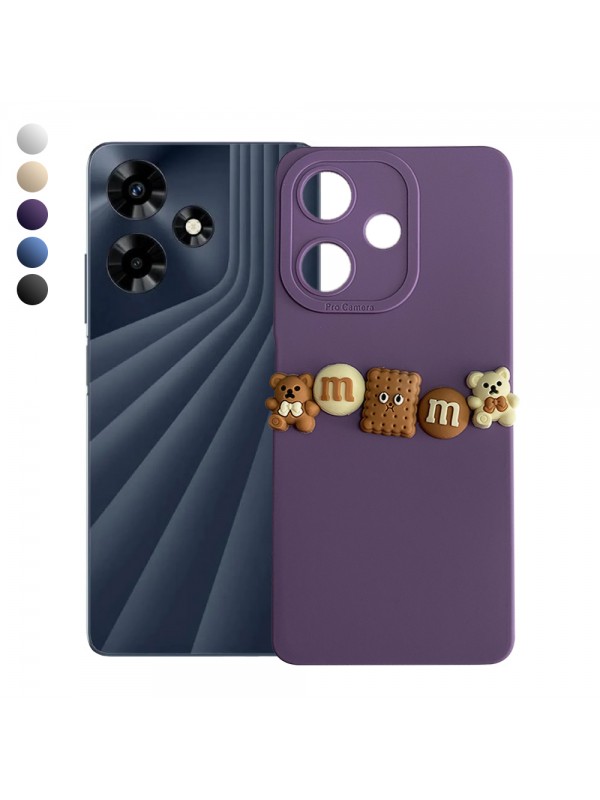 Infinix Hot 30 Kılıf 3D M Bear Kamera Korumalı Silikon Kapak
