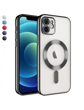 iPhone 11 Kılıf Magsafe Özellikli Metal Lazer Silikon Kapak