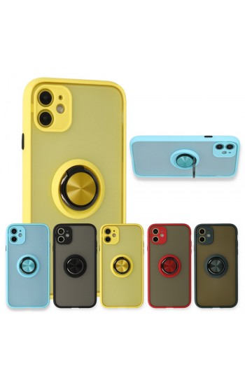 iPhone 11 Kılıf Montrea Ring Yüzük Stantlı Kapak…
