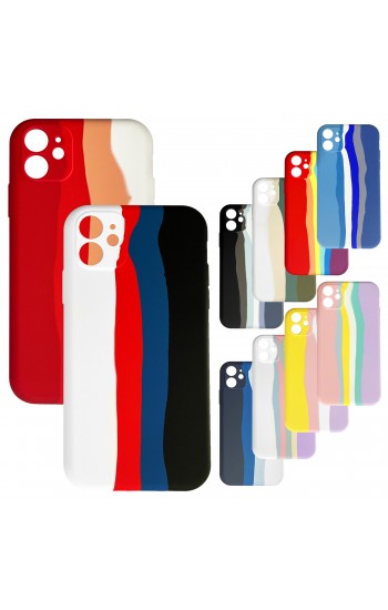 iPhone 11 Kılıf Rainbow Renkli Kamera Korumalı Lansman Silikon Kapak…