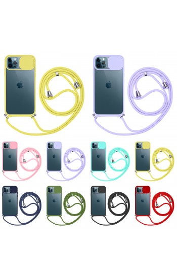iPhone 11 Pro Max Kılıf Palm Kamera Korumalı İpli Boyun Askılı Silik…