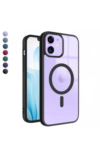 iPhone 12 / 12 Pro Magsafe Özellikli Renkli Clear Case Kapak…