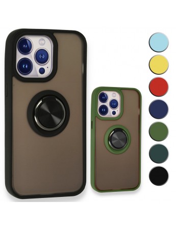 iPhone 13 Pro Kılıf Montrea Ring Yüzük Stantlı Kapak