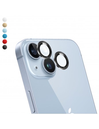 iPhone 14 / 14 Plus Kamera Lens Koruyucu Cam Metal Kenarlı 2li Set