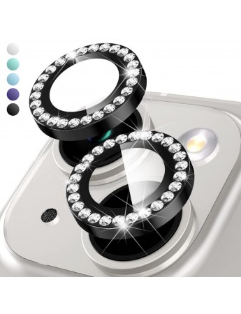 iPhone 14 / 14 Plus Taşlı Metal Kamera Lens Koruyucu 2li Set