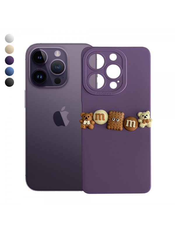 iPhone 14 Pro Max Kılıf 3D M Bear Kamera Korumalı Silikon Kapak