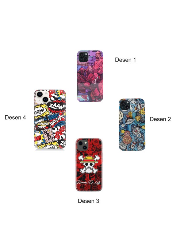 iPhone 15 Kılıf Aesir Seri Desenli Sert Kapak