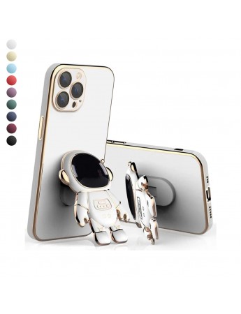 iPhone 15 Pro Kılıf Astronot Seri Stant Silikon Kapak