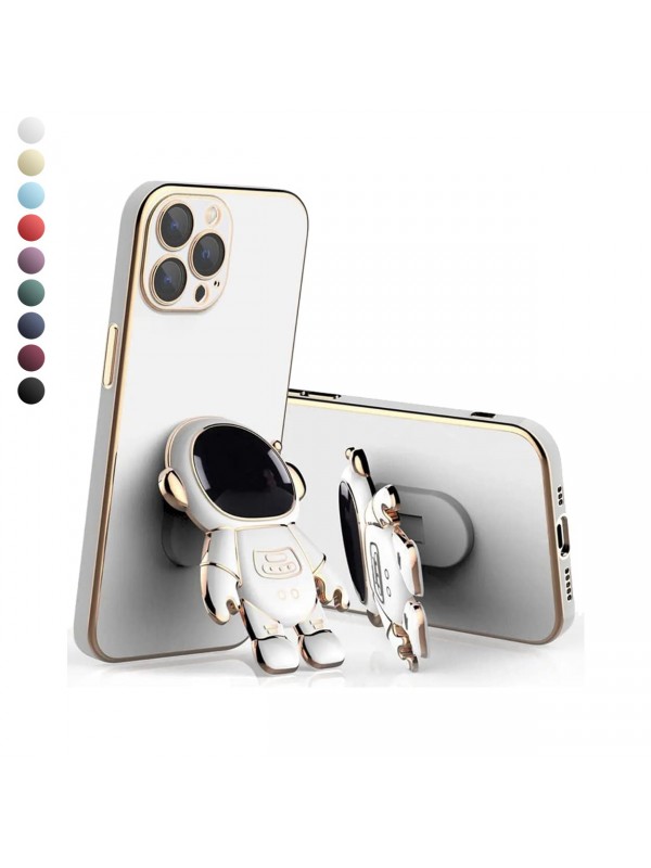 iPhone 15 Pro Kılıf Astronot Seri Stant Silikon Kapak