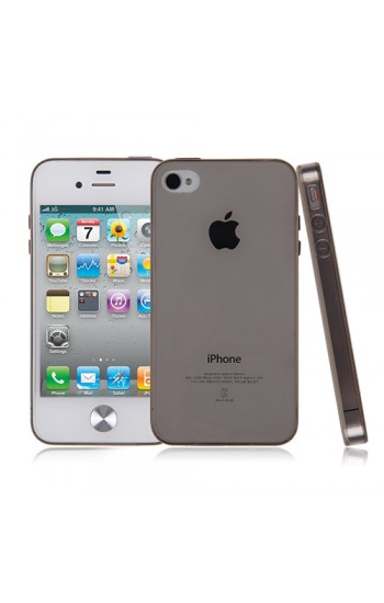 iPhone 4/4s Kılıf Soft Silikon Şeffaf-Siyah Arka Kapak…