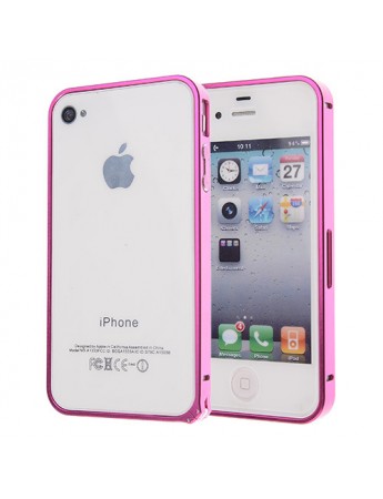 iPhone 4s 0,7mm Metal Bumper Çerçeve Kılıf Pembe