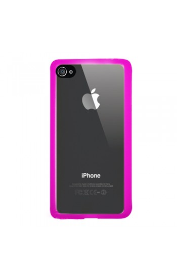 iPhone 4S Çerçeveli Soft Silikon Pembe…