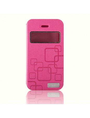 iPhone 4S KakuSiga Yan Kapaklı Kılıf Pembe