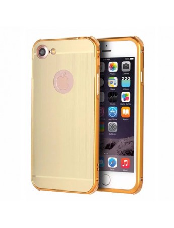 iPhone 6 Plus 0,7 mm Metal Bumper Arka Koruma Kapaklı Gold