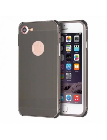 iPhone 6 Plus 0,7 mm Metal Bumper Arka Koruma Kapaklı Siyah