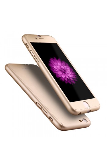 iPhone 6 Plus - 6s Plus 360 Derece Koruma Arka Kapak Gold…