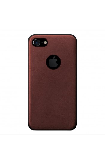iPhone 7-8 360 Derece Slim Premium Deri Görünümlü Silikon Kılıf Kahv…