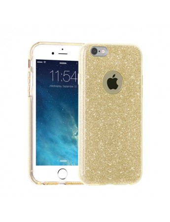 iPhone 7/8 3in1 Simli Silikon Arka Kapak Gold