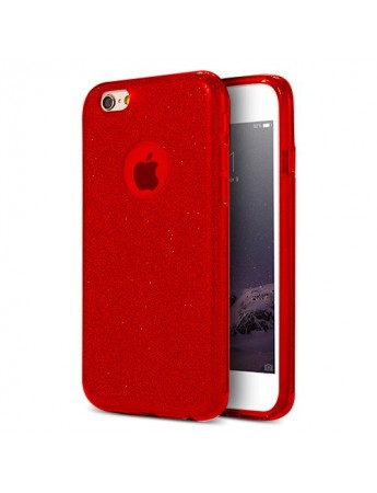 iPhone 7/8 3in1 Simli Silikon Arka Kapak Kırmızı
