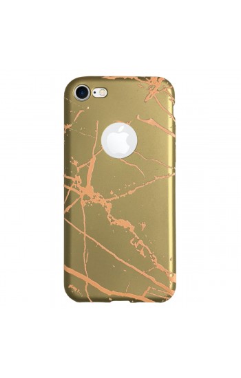 iPhone 7-8 Fırça Desen Silikon Arka Kapak Gold…