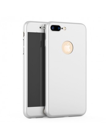 iPhone 7-8 Plus 360 Derece Koruma Arka Kapak Gri