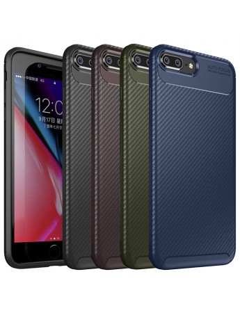 iPhone 7 Plus / 8 Plus Kılıf Focus Carbon Desen Silikon Arka Kapak