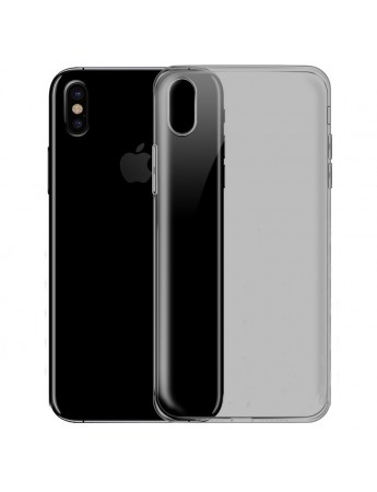 iPhone X/XS Kılıf Soft Silikon Kılıf Şeffaf-Siyah Arka Kapak