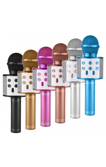 Karaoke Mikrofon Bluetooth, USB, Hafıza Kartı ve Aux Girişli WS-858…