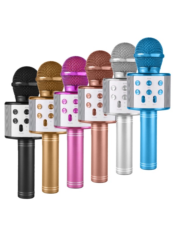 Karaoke Mikrofon Bluetooth, USB, Hafıza Kartı ve Aux Girişli W…