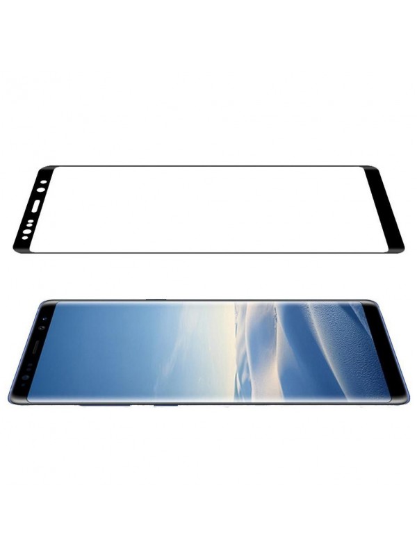 Key Samsung Galaxy Note 8 Supreme Glass Kavisli 9D Cam Ekran Koruyucu Siyah