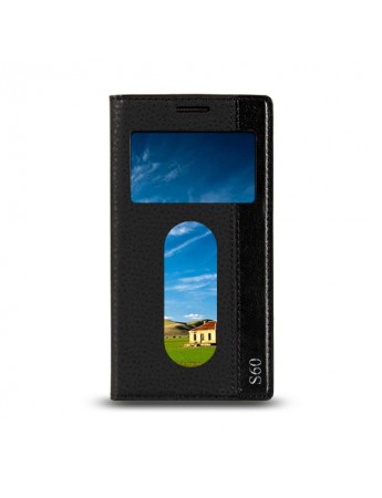 Lenovo S60 Gizli Mıknatıslı Pencereli Magnum Kılıf Siyah