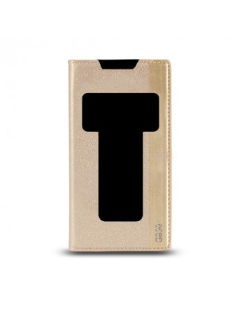 Lenovo S850 Gizli Mıknatıslı Pencereli Magnum Kılıf Gold