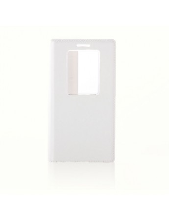 LG G2 D802 Dikişli Yan Kapaklı TPU Kılıf Beyaz