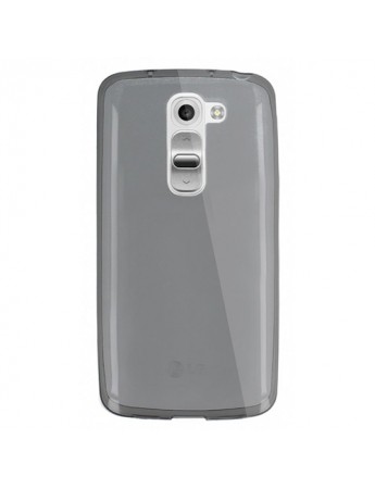 LG G2 Kılıf Soft Silikon Şeffaf-Siyah Arka Kapak