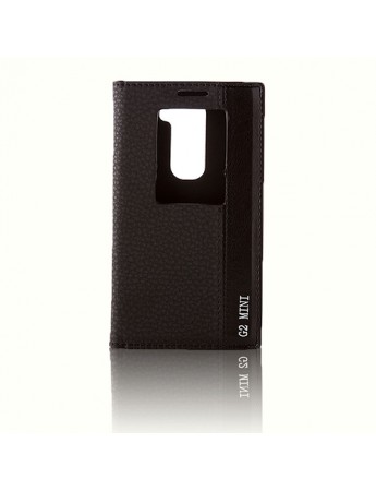 LG G2 Mini D610 Gizli Mıknatıslı Pencereli Premium Magnum Kılıf Siyah
