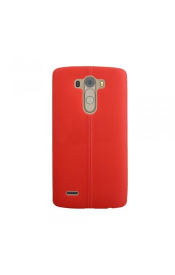 LG G3 D855 Ultra İnce Dikişli TPU Arka Kapak Kırmızı…