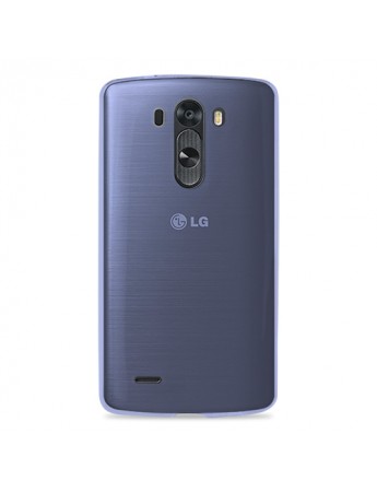 LG G3 Kılıf Soft Silikon Şeffaf-Mavi Arka Kapak
