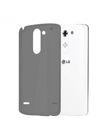 LG G3 Stylus (D693) Kılıf Soft Silikon Şeffaf-Siyah Arka Kapak